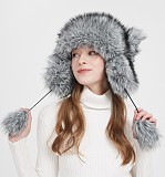 2025 Raccoon Dog Imitation Fox Fur Coat With Rabbit Ears ZNFR-00