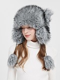 2025 Raccoon Dog Imitation Fox Fur Coat With Rabbit Ears ZNFR-00