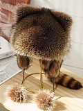 2025 Raccoon Dog Imitation Fox Fur Coat With Rabbit Ears ZNFR-00