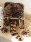2025 Raccoon Dog Imitation Fox Fur Coat With Rabbit Ears ZNFR-00