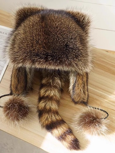 2025 Raccoon Dog Imitation Fox Fur Coat With Rabbit Ears ZNFR-00