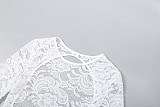 2025 Fashionable Lace Patchwork Polka Dot Print Backless Jumpsuit ZJQD-84564