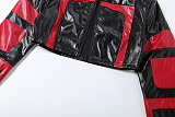2025 Autumn/Winter New Collection Slim-fit Color-block Short Leather Jacket SXE-87075