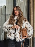 Autumn/Winter Leopard Print Plush Gradient Faux Fur Coat/Jacket ZNFR-144