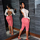 2025 Fashionable Lace Patchwork Polka Dot Print Backless Jumpsuit ZJQD-84564
