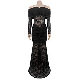Sexy Off-the-shoulder Lace Bodycon Dress BY-7620