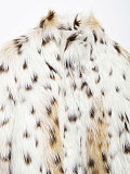 Autumn/Winter Leopard Print Plush Gradient Faux Fur Coat/Jacket ZNFR-144