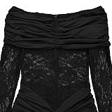 Sexy Off-the-shoulder Lace Bodycon Dress BY-7620
