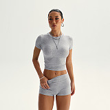 Stylish Short-sleeved Top and Shorts Sportswear Set SUM-25330