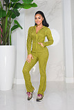 Autumn/Winter High-Stretch Ribbed Knit Printed Hooded Casual Sportswear Set with Pockets CM-9542