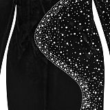 Stylish Elegant Velvet Dress With Hot-fix Rhinestones BY-7616