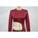 Sexy Crop Top Dress With A Round Neck and Long Sleeves YF-10947