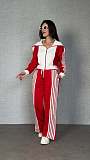 Stylish Striped Velvet Patchwork Long-sleeved Zip-up Jacket and Pants Set TE-4741