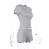 Stylish Short-sleeved Top and Shorts Sportswear Set SUM-25330