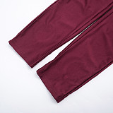 Autumn/Winter High-neck Long-sleeved Zippered Stretchy Bodycon Jumpsuit XYWL-25JP448