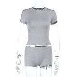 Stylish Short-sleeved Top and Shorts Sportswear Set SUM-25330