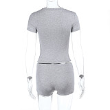 Stylish Short-sleeved Top and Shorts Sportswear Set SUM-25330