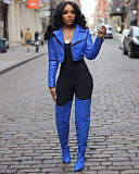 New Autumn/Winter Collection: Zippered PU Leather Jacket with Multiple Pockets CM-9541