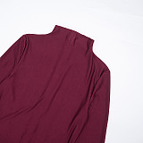 Autumn/Winter High-neck Long-sleeved Zippered Stretchy Bodycon Jumpsuit XYWL-25JP448
