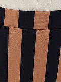 Stylish Striped High-waisted Skirt With Fringe Trim HANI-HN105