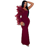 2025 New Arrival Off-Shoulder Pleated Ruffle Long Dress for Parties CYA-902050