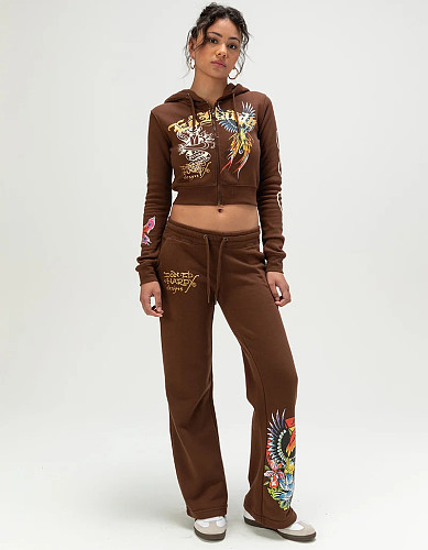 Fashionable Printed Sweatshirt and Casual Straight-leg Pants Set MJL-102