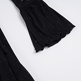 2025 Fashionable Lace-Up See-Through Mesh Glitter Dress MRA-44931