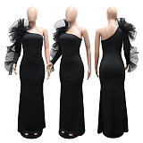 2025 New Arrival Off-Shoulder Pleated Ruffle Long Dress for Parties CYA-902050
