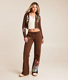 Fashionable Printed Sweatshirt and Casual Straight-leg Pants Set MJL-102