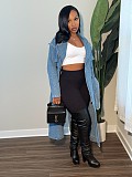 Stylish Long-sleeved Loose-fitting Denim Trench Coat/long Jacket YUNM-56085