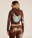 Fashionable Printed Sweatshirt and Casual Straight-leg Pants Set MJL-102