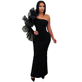2025 New Arrival Off-Shoulder Pleated Ruffle Long Dress for Parties CYA-902050