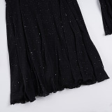 2025 Fashionable Lace-Up See-Through Mesh Glitter Dress MRA-44931