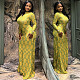 Vintage Style Pleated High-neck Long-sleeved Printed Bodycon Dress JY-303369
