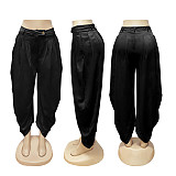 2026 Casual Floral Solid Color Straight-Leg Pants SFY-795