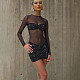Sexy Mesh Sheer Panelled Ruched Bodycon Dress SXE-89397