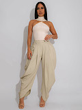 2026 Casual Floral Solid Color Straight-Leg Pants SFY-795