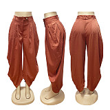 2026 Casual Floral Solid Color Straight-Leg Pants SFY-795