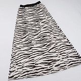 2025 High-Waisted Zebra Print Slit Pencil Skirt MRA-45982