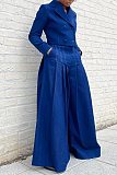 Fashion V-neck Wide-leg Pants Set Denim Suit CY-9809