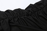 Stylish Solid-color Pleated Patchwork High-waisted Dress With A Slimming Effect ZJQD-85995