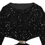 Stylish and Elegant Sequined Velvet Crop Top Dress BY-7603
