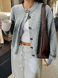 2025 Casual and Simple Button-Up Long-Sleeved Cardigan Sweater LDG-48025