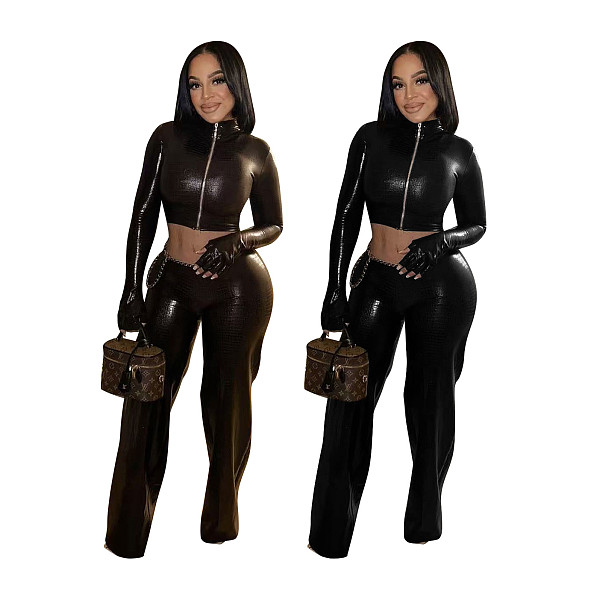 2025 New Style Snake Skin Pattern Casual Stretch Band Glove Set MEM-88677