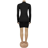 2025 Fashionable Solid Color Elegant Off-Shoulder Slim-Fit Bodycon Dress BY-7627