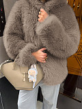 2025 Autumn/Winter Elegant and Stylish Fluffy Long-Sleeved Coat LDG-37011