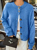 2025 Casual and Simple Button-Up Long-Sleeved Cardigan Sweater LDG-48025