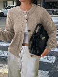 2025 Casual and Simple Button-Up Long-Sleeved Cardigan Sweater LDG-48025