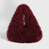 2025 Plush Large Capacity Faux Shearling Triangle Shoulder Bag RS-5123