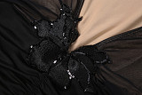 2025 New Arrival Mesh Panel See-Through High-Waisted Backless Dress ZJQD-89243
